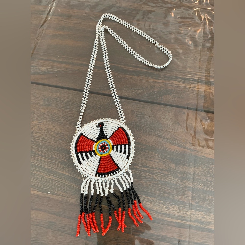 Beaded Necklace with Native American Design